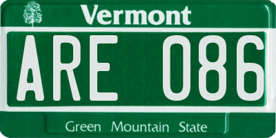 VT license plate ARE086