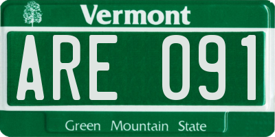 VT license plate ARE091