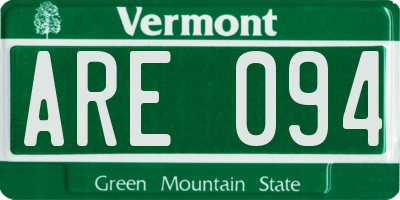 VT license plate ARE094