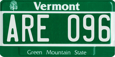 VT license plate ARE096
