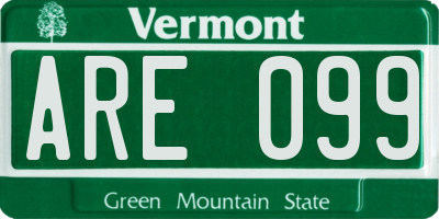 VT license plate ARE099