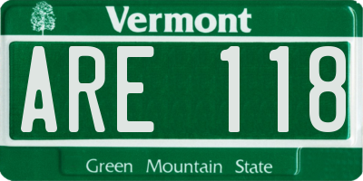 VT license plate ARE118