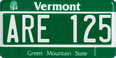 VT license plate ARE125