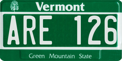 VT license plate ARE126