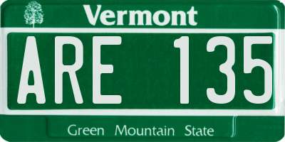 VT license plate ARE135