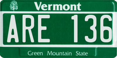 VT license plate ARE136
