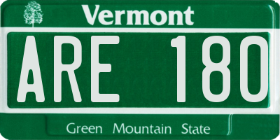 VT license plate ARE180