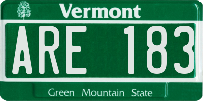 VT license plate ARE183