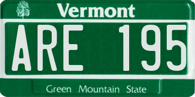 VT license plate ARE195