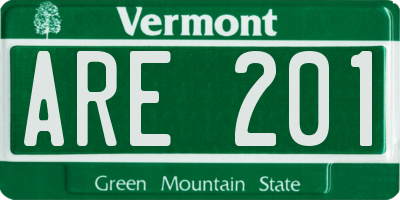 VT license plate ARE201