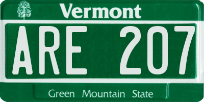 VT license plate ARE207