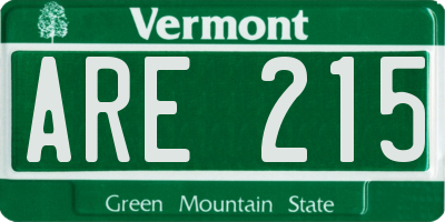 VT license plate ARE215