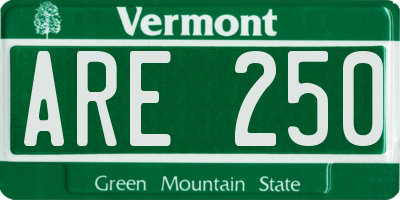VT license plate ARE250