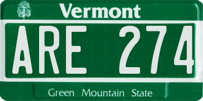 VT license plate ARE274