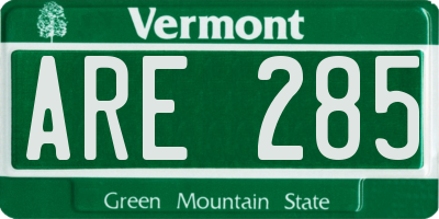 VT license plate ARE285