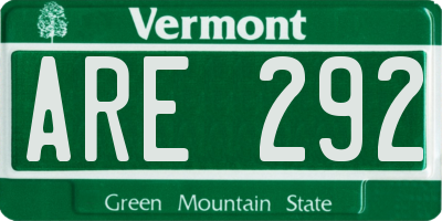 VT license plate ARE292