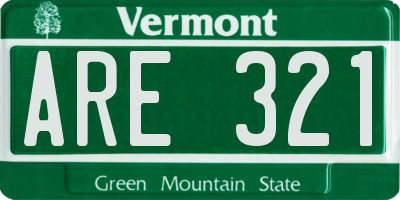 VT license plate ARE321