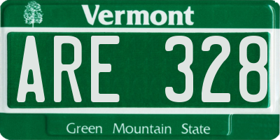 VT license plate ARE328