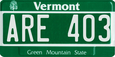 VT license plate ARE403