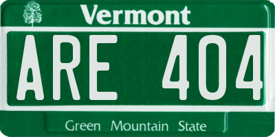 VT license plate ARE404