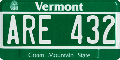 VT license plate ARE432