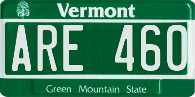 VT license plate ARE460