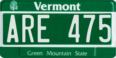 VT license plate ARE475