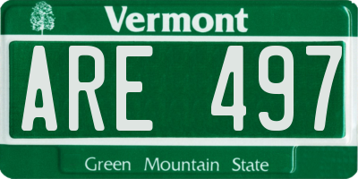 VT license plate ARE497