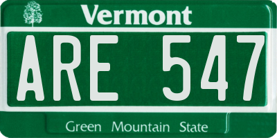 VT license plate ARE547
