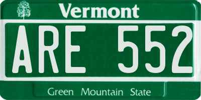 VT license plate ARE552