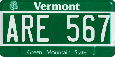 VT license plate ARE567