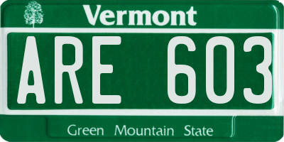 VT license plate ARE603