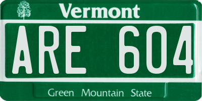 VT license plate ARE604