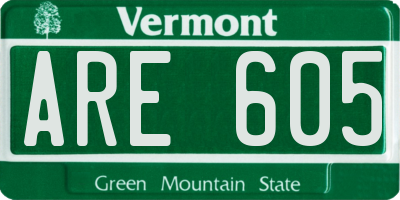 VT license plate ARE605