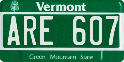 VT license plate ARE607