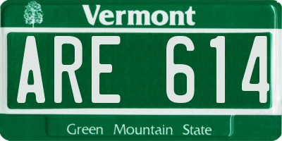 VT license plate ARE614