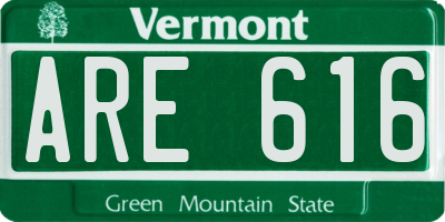 VT license plate ARE616