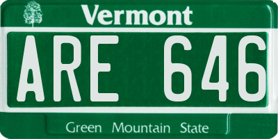 VT license plate ARE646