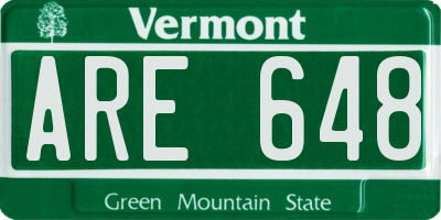 VT license plate ARE648