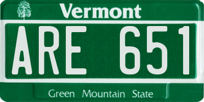 VT license plate ARE651