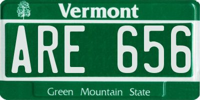VT license plate ARE656