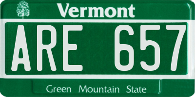 VT license plate ARE657