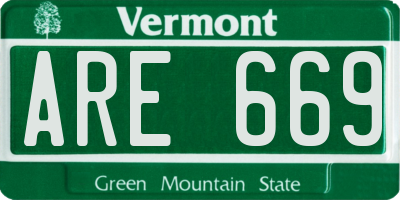 VT license plate ARE669
