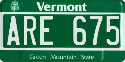 VT license plate ARE675