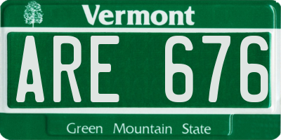 VT license plate ARE676