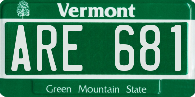 VT license plate ARE681