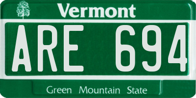 VT license plate ARE694