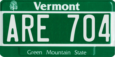 VT license plate ARE704