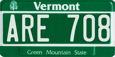 VT license plate ARE708