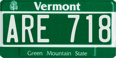 VT license plate ARE718